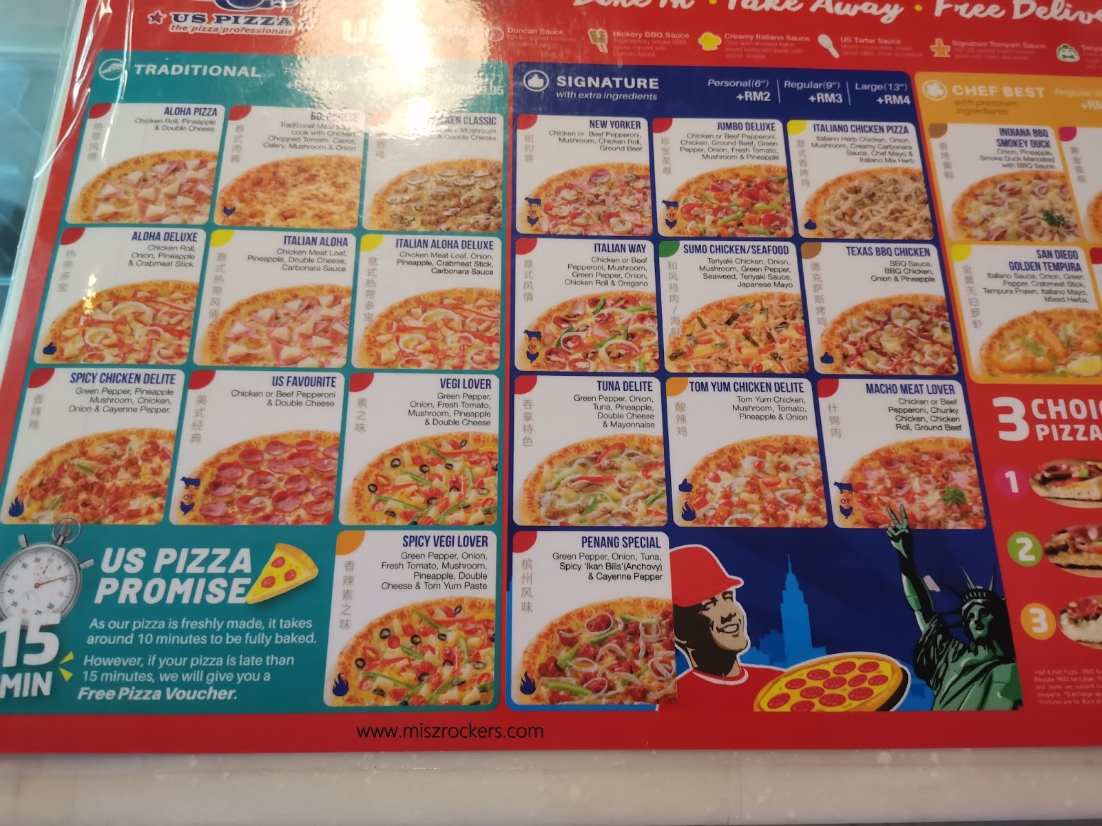 US Pizza Menu Price Malaysia 2022