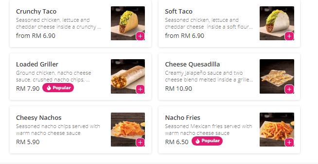 Taco Bell Menu Malaysia 