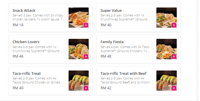 Taco Bell Setiawangsa Menu Malaysia