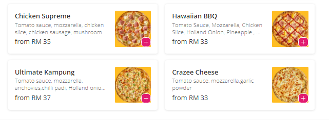 Miker pizza Menu Malaysia