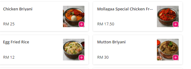 Mollagaa Restaurant Menu Malaysia 