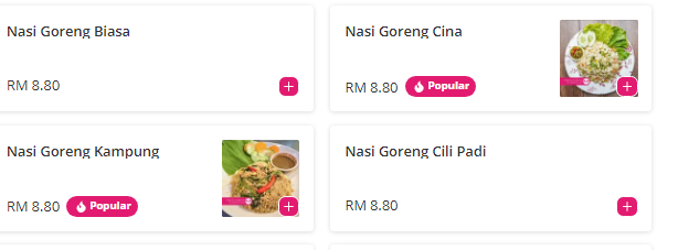 Restoran Cikda Kite Menu Malaysia