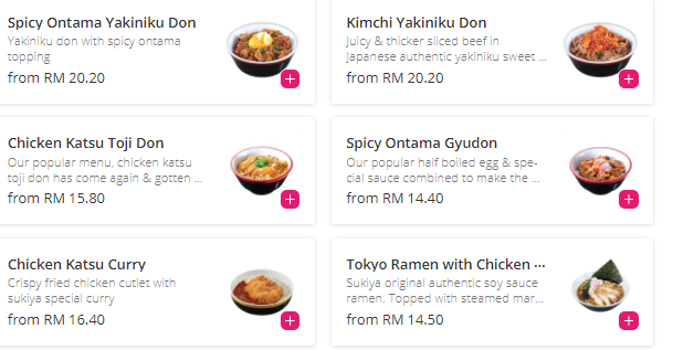 Sukiya Tokyo Bowls & Noodles Menu Malaysia 