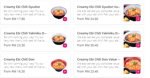 Sukiya Tokyo Bowls & Noodles Menu Malaysia