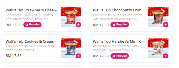 Walls Ice Cream Menu Malaysia
