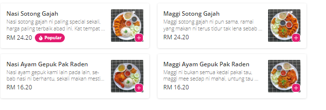 Ayam Gepuk Pak Raden Menu price Malaysia