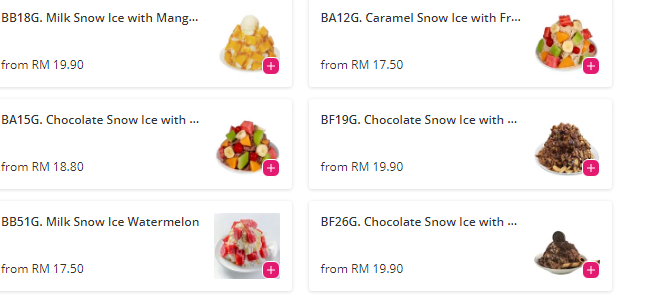 Big Bowl Ice Menu prices Malaysia
