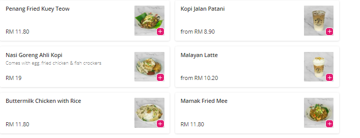 Biggy & the ahli kopi Menu prices Malaysia