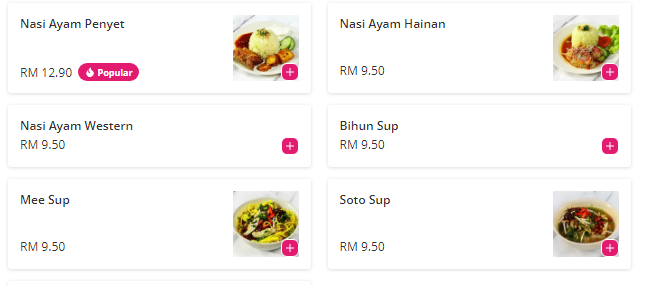 D’ Cafe Lijah Nasi Ayam Menu Malaysia