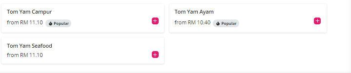 Man Tomyam Menu Malaysia