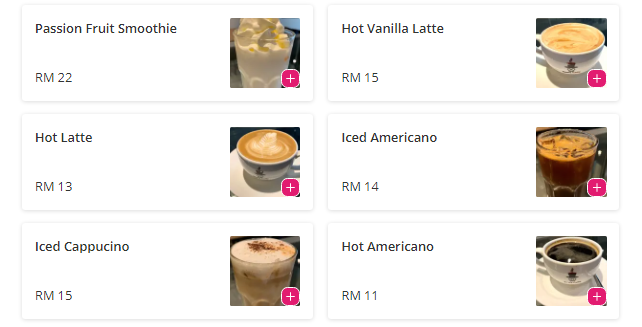 Sam's Caffe Menu Malaysia