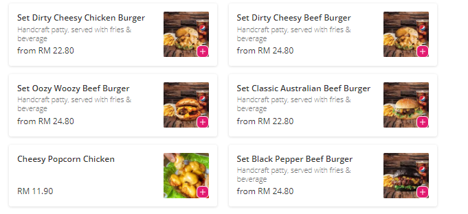 The BRGR Menu prices Malaysia