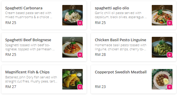 Copper Pot Cafe Menu prices 2023 Malaysia