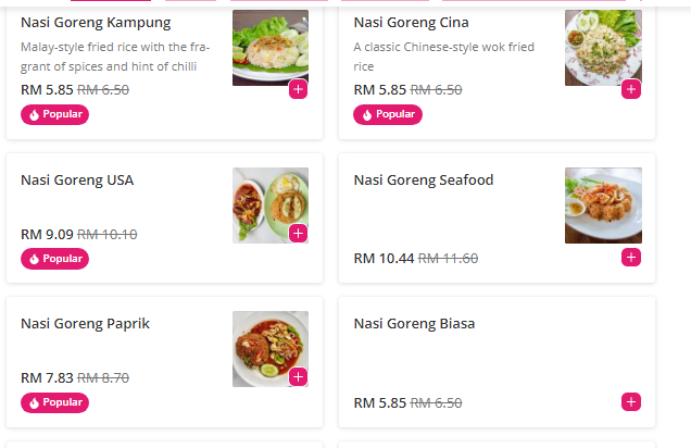 LAPAKO Street Food Menu Malaysia