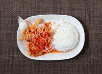 208. Thai Style Sliced Fish with Plain Rice