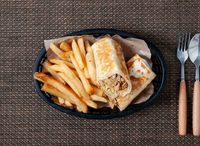 724. Sharamawa Chicken Wrap with Fries