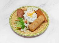 Otah & Fish Cake, Luncheon Meat & Cabbage & Egg Bee Hoon Set 鸡翅膀 + 鱼饼 + 午餐肉 + 蛋米粉套餐