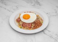 Turkey Bacon Fried Rice with Egg