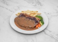 New Zealand Prime Sirloin Steak with Mushroom Sauce