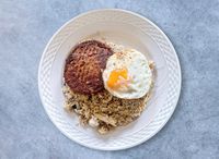 PB03. Nobeef Patty Fried Rice + Egg
