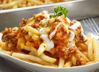 Fries with Meat Sauce, Cheese & Mayo