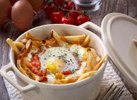 Fries with Meat Sauce and Egg