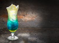 Blue Curacao with Passionfruit and White Chrysanthemum Tea
