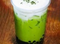 Thai Iced Green Milk Tea with Grass Jelly