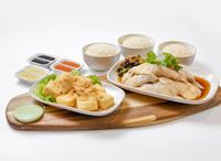 Chicken Rice & Beancurd Set Meal For 3 三人白切鸡豆腐套餐