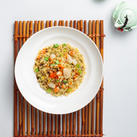 Fried Rice with Diced Scallop, Prawn and 'Choy Sum'