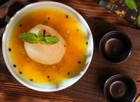 Chilled Poached Pear with Passion Fruit 百香果冰镇雪梨