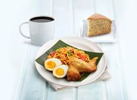Fried Mee Goreng With Chicken Wing Set