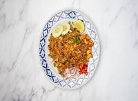 Black Olive Fried Rice with Minced Chicken
