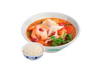 Tom Yum Seafood Soup with Rice 冬炎海鲜汤饭