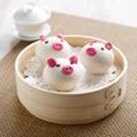 A9 Steamed Molten Salted Egg Yolk Custard Piggy Bun (3 pcs) 猪仔流沙包*