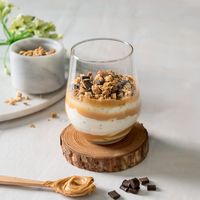 Peanut Butter Chia Seed Yogurt Parfait with Chocolate & Vanilla Granola