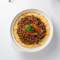 Fried Rice with Shredded Duck and 'Mui Choy' in Casserole