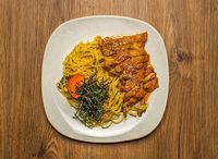Spaghetti Aglio Olio with Chicken Teriyaki