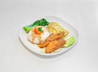 Broiled Dory Fish with Rice, Egg and Vegetable