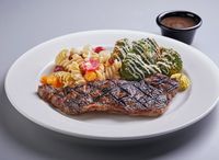 W202D. Chargrilled Sirloin With Black Pepper Sauce + 2 Sides