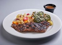 W201D. Chargrilled Sirloin With Creamy Mushroom Sauce + 2 Sides