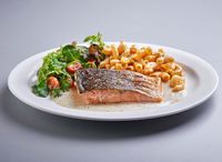 W252D. Chargrilled Salmon Steak + 2 Sides