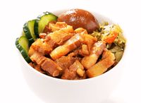 E4. Hakka-style Braised Meat Rice 客家滷肉飯