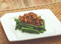 Sauteed French Beans with Minced Pork & Preserved Olive 橄榄菜肉碎四季豆