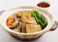 Braised Bean Curd with Flower Mushroom 红烧北菇豆腐