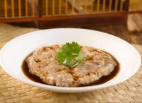 Steamed Hand Chopped Minced Pork with Water Chestnut 马蹄蒸手剁肉饼