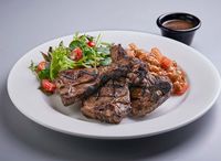 W206D. Chargrilled Lamb Cutlet With Black Pepper Sauce + 2 Sides