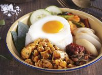 Nasi Lemak with Dry Curry Chicken