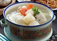 Fish Maw Soup With Rice (With Carrots, Meatball, Fish Ball And Cabbage)