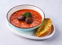 Fresh Tomato Soup with Wagyu Meatball